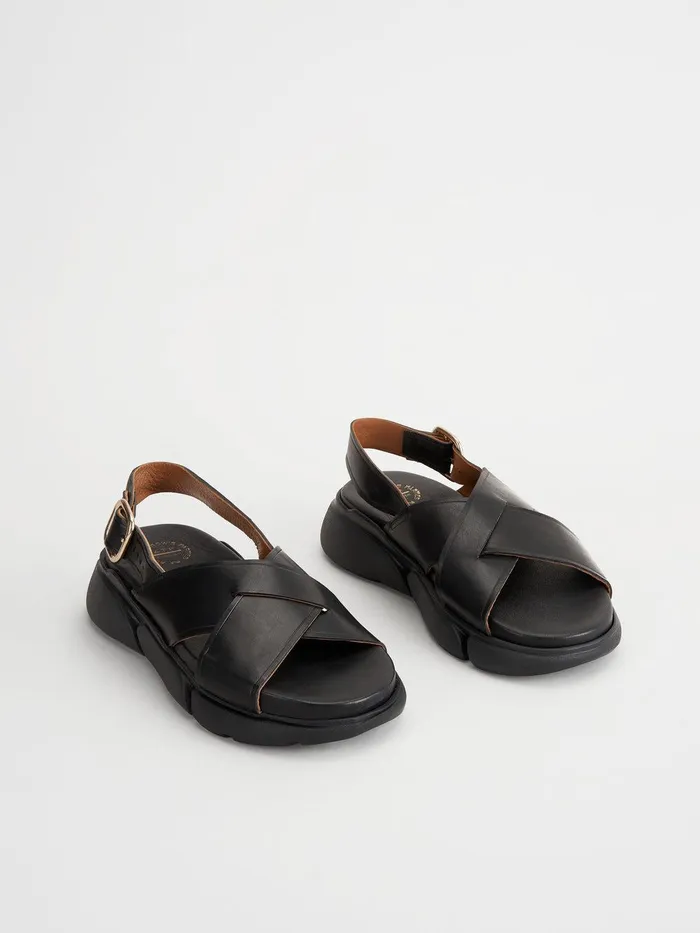 ATP Atelier Sandals Barisci Black Leather Chunky Sandals Black 8211 Women