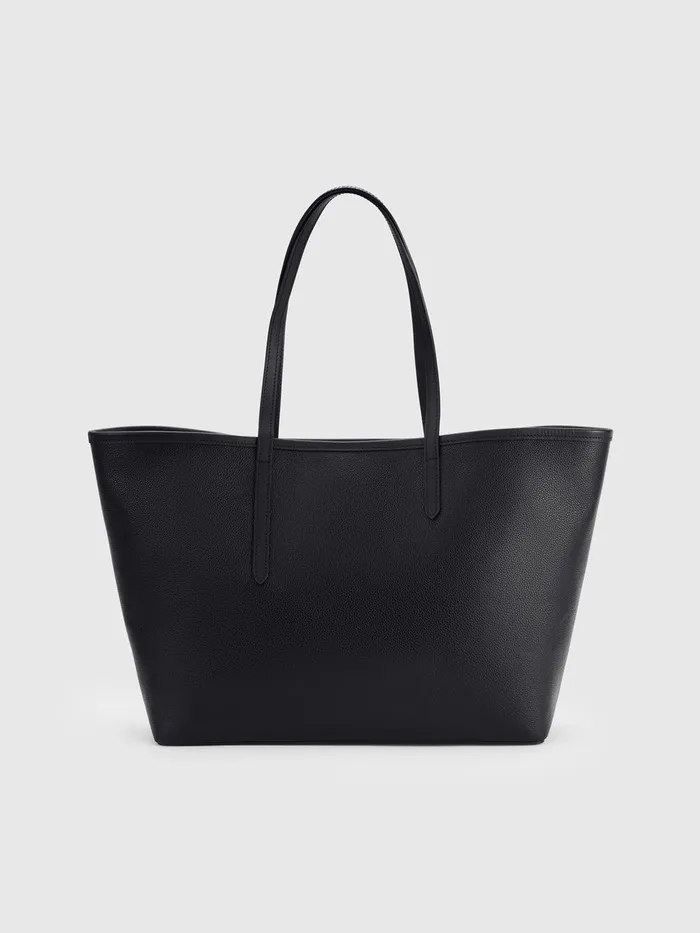 ATP Atelier Tote Bags Eraclea Black Grained LeatherLeather Large Tote Bag Black 8211 Women