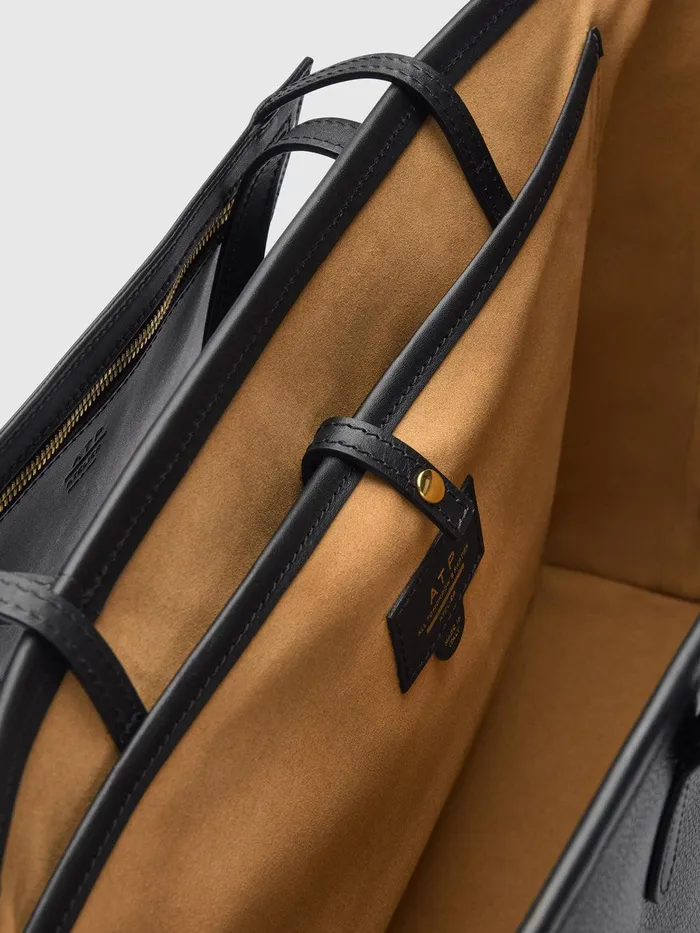 ATP Atelier Tote Bags Eraclea Black Grained LeatherLeather Large Tote Bag Black 8211 Women