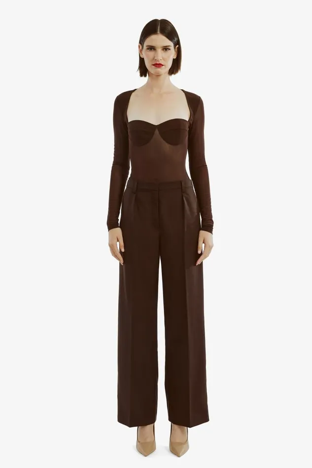 Bardot Bodysuits Carter Mesh Bodysuit In Chocolate 8211 Women