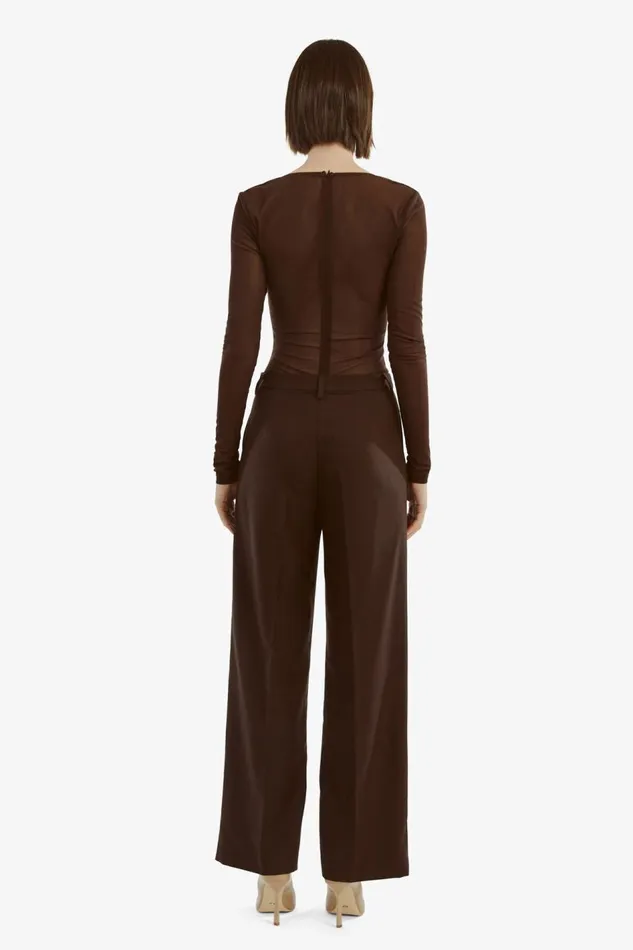 Bardot Bodysuits Carter Mesh Bodysuit In Chocolate 8211 Women