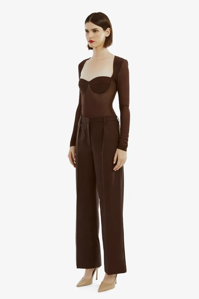 Bardot Bodysuits Carter Mesh Bodysuit In Chocolate 8211 Women