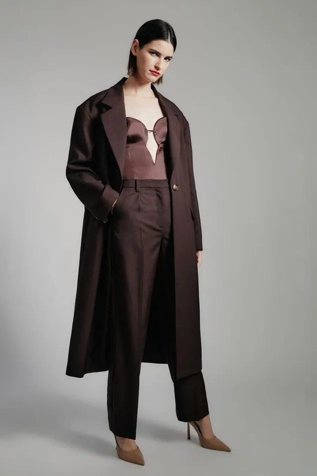 Bardot Coats Maika Oversized Coat In Dark Choco 8211 Women