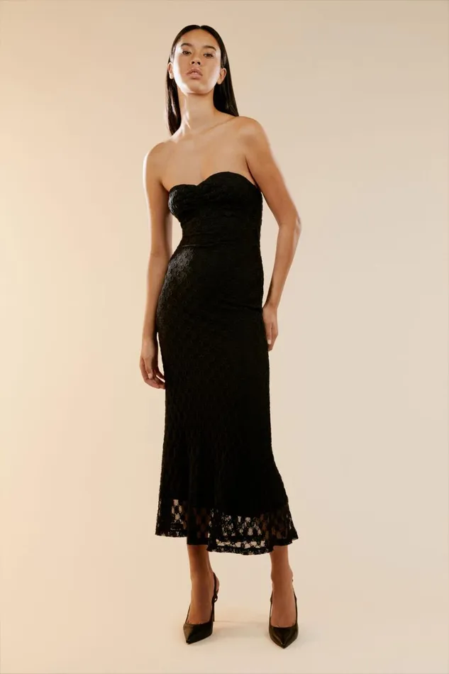 Bardot Day To Night Dresses Adoni Strapless Midi Dress In Black 8211 Women