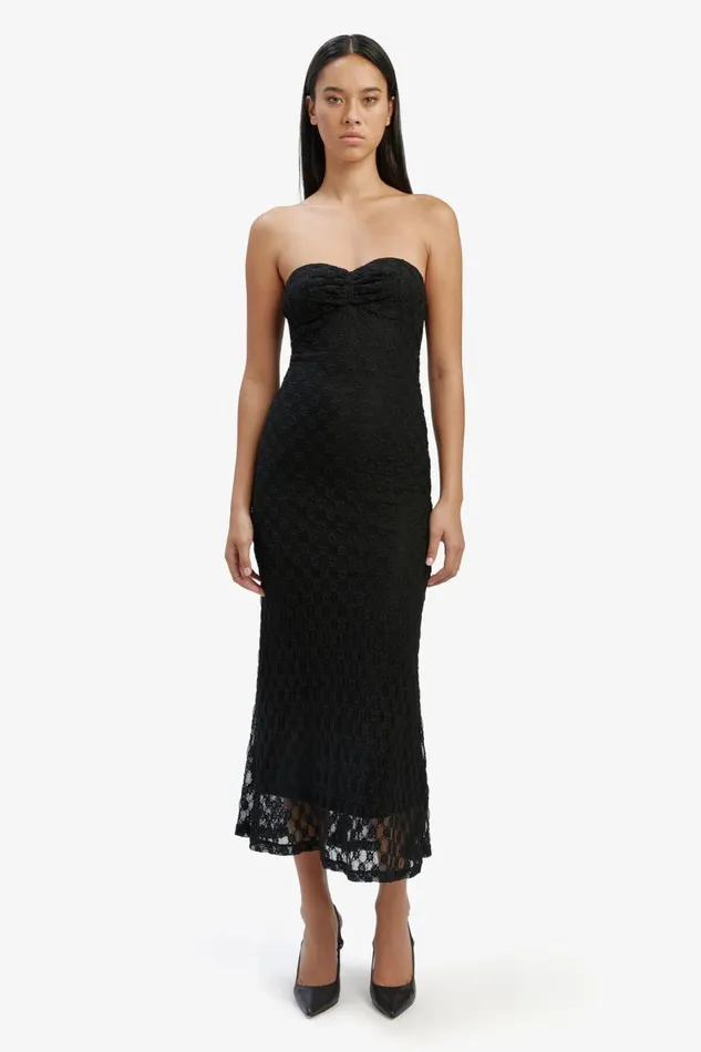 Bardot Day To Night Dresses Adoni Strapless Midi Dress In Black 8211 Women