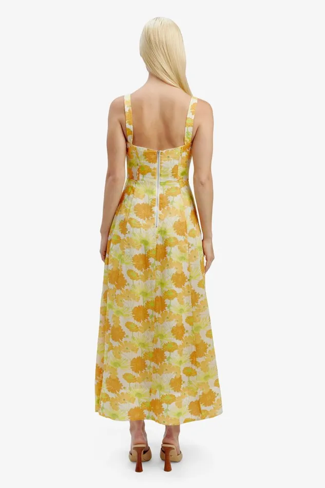 Bardot Day To Night Dresses Lilah Corset Midi Dress In Yellow Flr 8211 Women