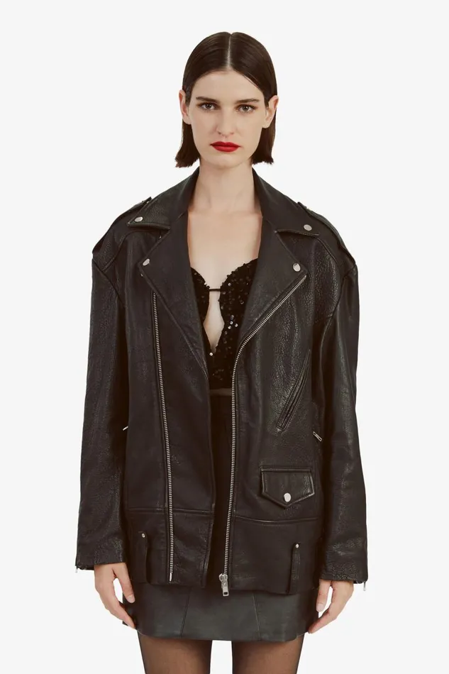 Bardot Jackets Oversized Leather Biker Jacket In Black 8211 Women Bardot Jackets Oversized Leather Biker Jacket In Black 8211 Women