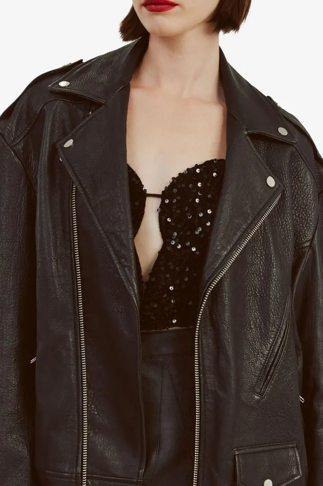 Bardot Jackets Oversized Leather Biker Jacket In Black 8211 Women Bardot Jackets Oversized Leather Biker Jacket In Black 8211 Women