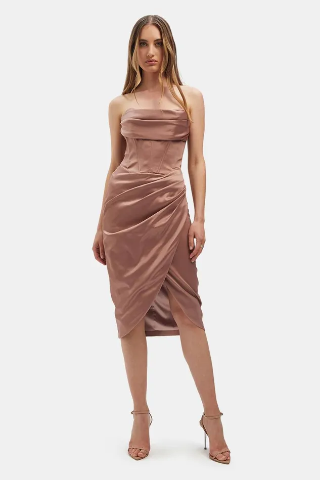 Bardot Occasion Dresses Jamila Corset Dress In Latte 8211 Women