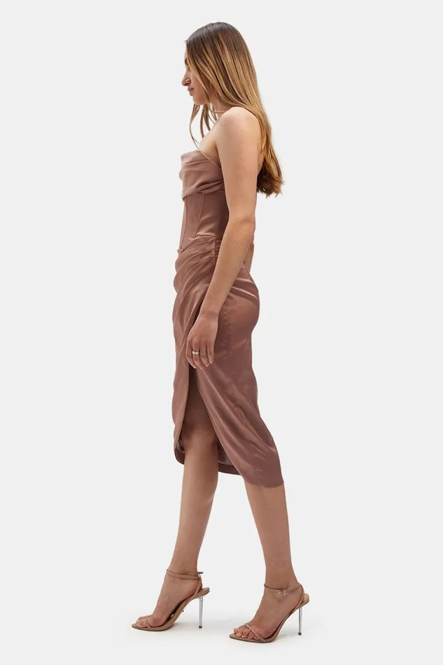 Bardot Occasion Dresses Jamila Corset Dress In Latte 8211 Women