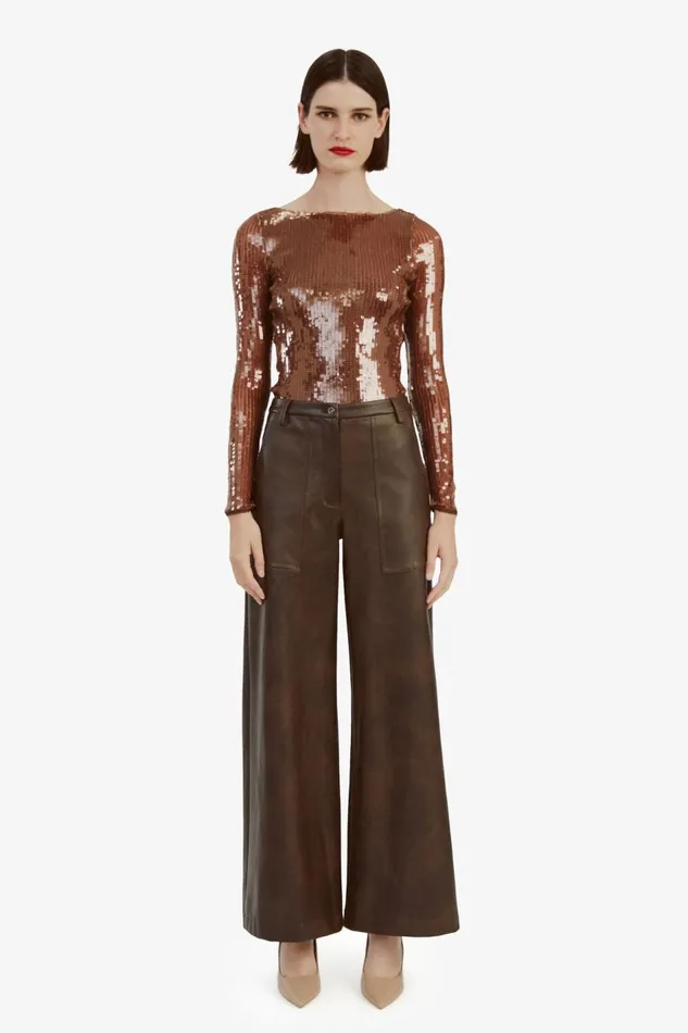 Bardot Pants Vegan Leather Wide Leg Pant In Dark Choco 8211 Women Bardot Pants Vegan Leather Wide Leg Pant In Dark Choco 8211 Women