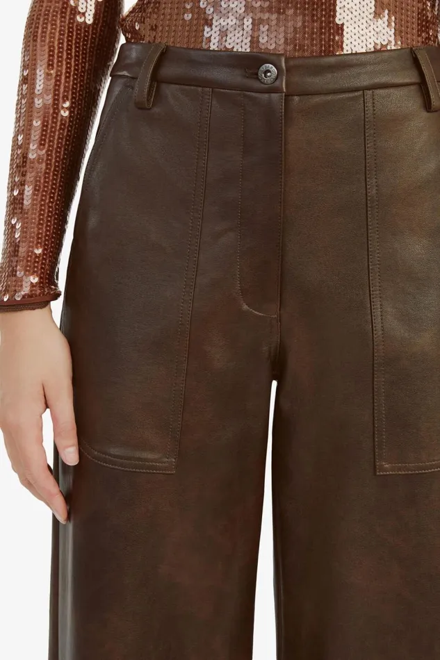 Bardot Pants Vegan Leather Wide Leg Pant In Dark Choco 8211 Women Bardot Pants Vegan Leather Wide Leg Pant In Dark Choco 8211 Women
