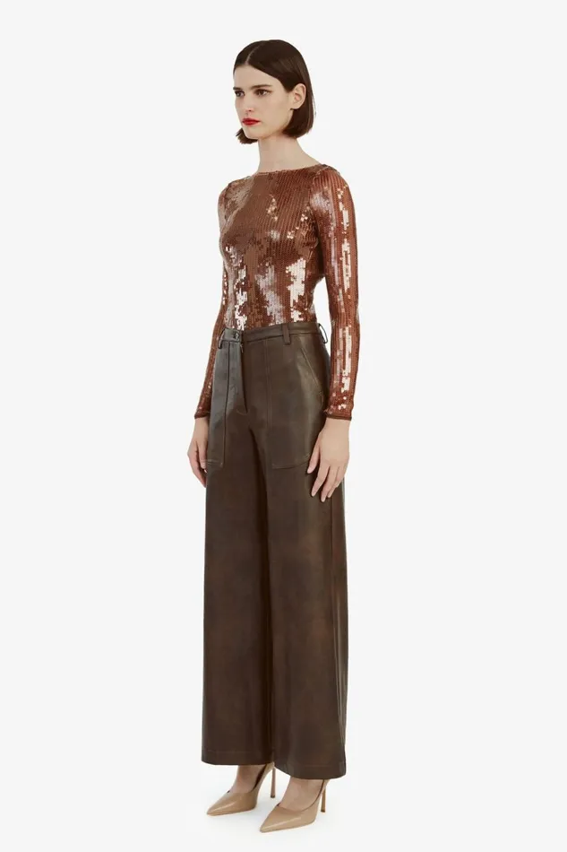 Bardot Pants Vegan Leather Wide Leg Pant In Dark Choco 8211 Women Bardot Pants Vegan Leather Wide Leg Pant In Dark Choco 8211 Women
