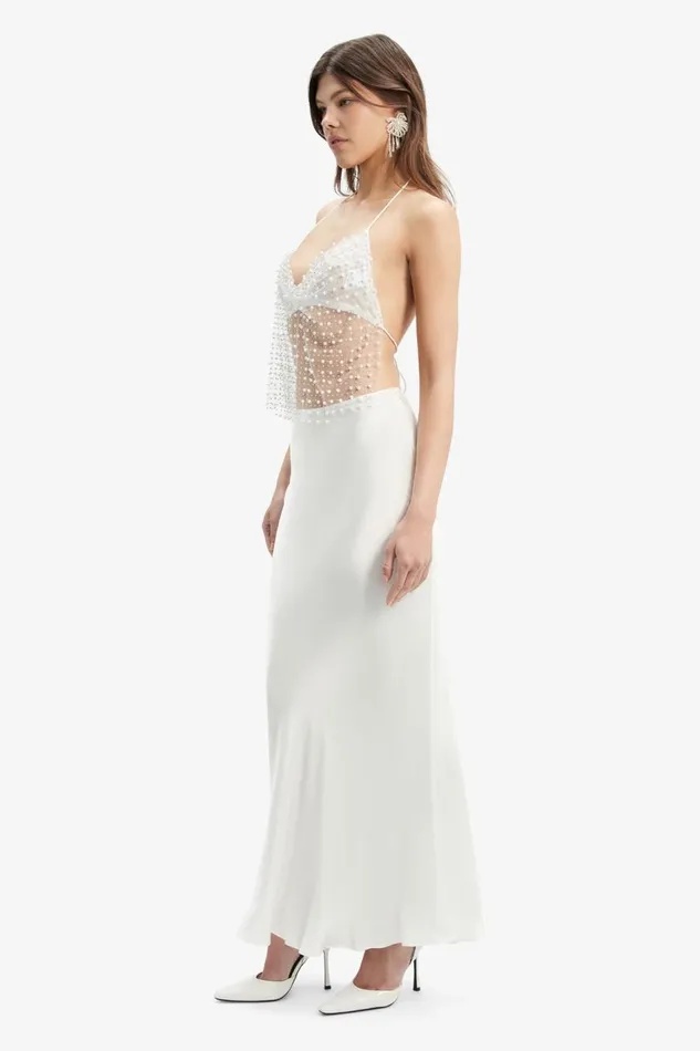 Bardot Party Tops Elliptical Halter Top In Pearl 8211 Women Bardot Party Tops Elliptical Halter Top In Pearl 8211 Women