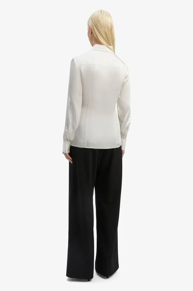 Bardot Shirts and Blouses Fitted Satin Shirt In Oyster 8211 Women Bardot Shirts and Blouses Fitted Satin Shirt In Oyster 8211 Women