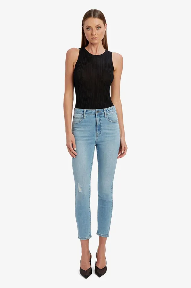 Bardot Skinny Jean Khloe Hi Crop Rip Jeans In Light Denim 8211 Women Bardot Skinny Jean Khloe Hi Crop Rip Jeans In Light Denim 8211 Women