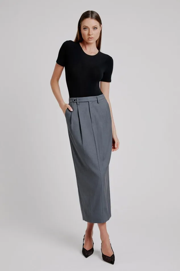 Bardot Skirts Amiah Mid Rise Maxi Skirt In Dark Grey 8211 Women