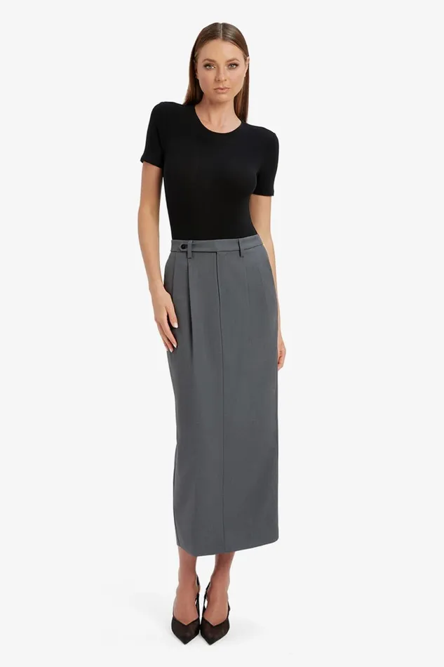 Bardot Skirts Amiah Mid Rise Maxi Skirt In Dark Grey 8211 Women Bardot Skirts Amiah Mid Rise Maxi Skirt In Dark Grey 8211 Women