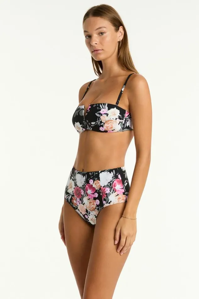 Belle Panelled High Waist Pant Belle Black Women Sea Level Bottoms