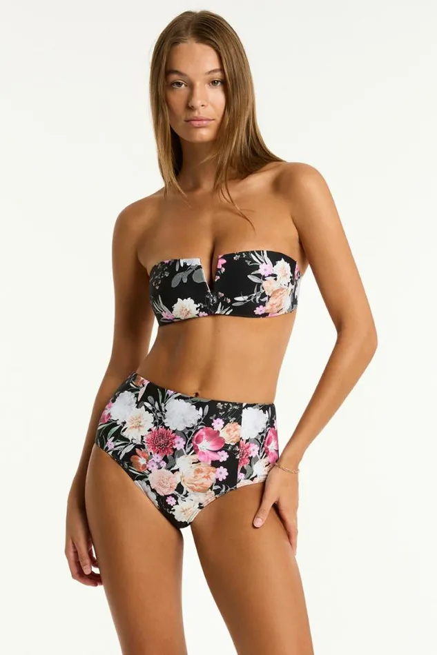 Belle Panelled High Waist Pant Belle Black Women Sea Level Bottoms