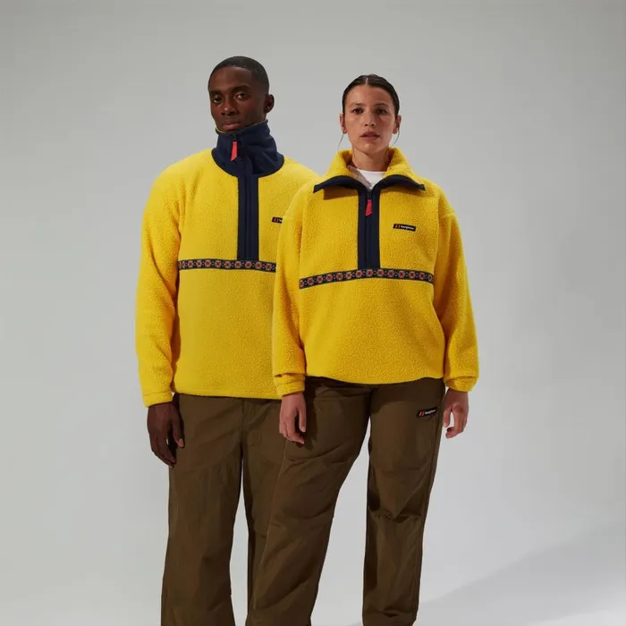 Berghaus Fleece Rhynie Aztec Half Zip Fleece 8211 YellowBlue 8211 MenWomen