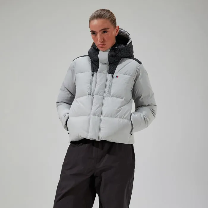 Berghaus Insulated Saffren Hooded Down Insulated Jacket 8211 GreyBlack 8211 Women