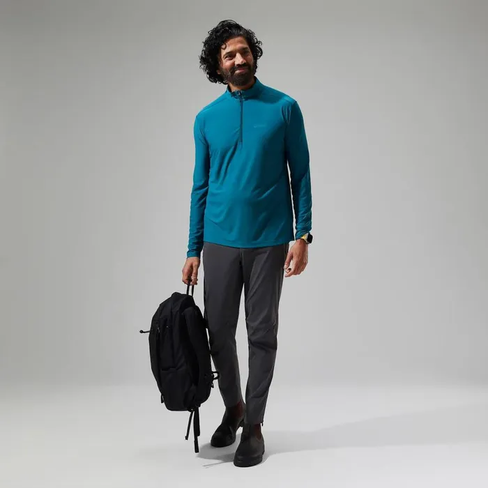 Berghaus TShirts 247 Half Zip Long Sleeve Tech Tee 8211 Turquoise 8211 Men