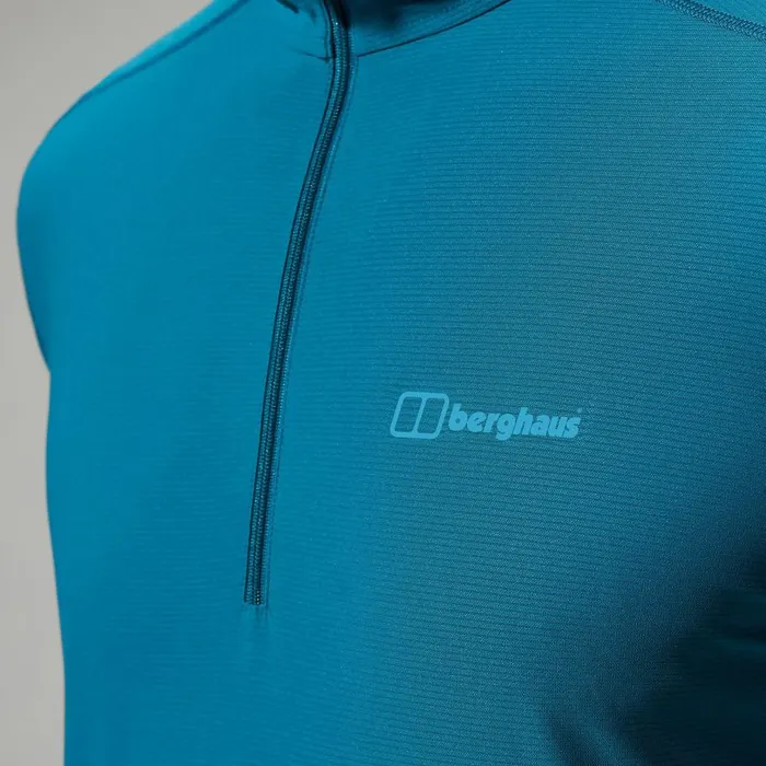 Berghaus TShirts 247 Half Zip Long Sleeve Tech Tee 8211 Turquoise 8211 Men