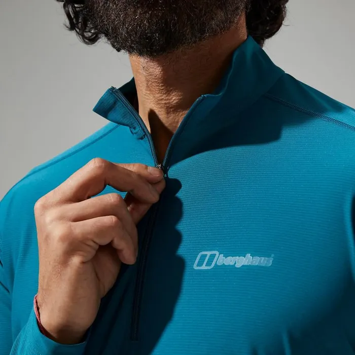 Berghaus TShirts 247 Half Zip Long Sleeve Tech Tee 8211 Turquoise 8211 Men