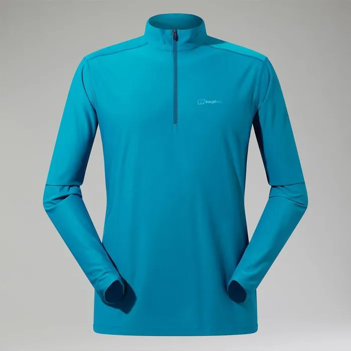 Berghaus TShirts 247 Half Zip Long Sleeve Tech Tee 8211 Turquoise 8211 Men