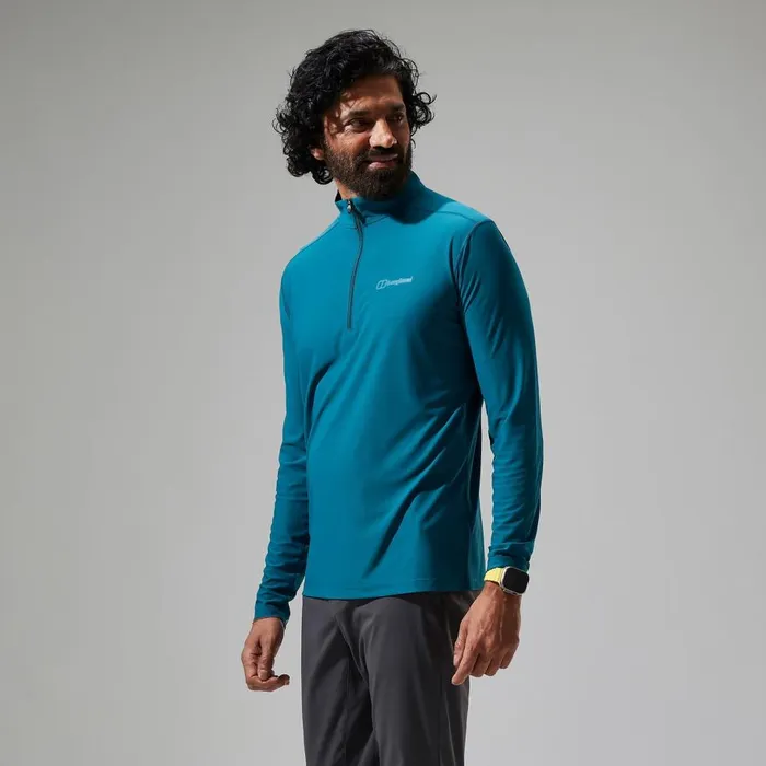Berghaus TShirts 247 Half Zip Long Sleeve Tech Tee 8211 Turquoise 8211 Men