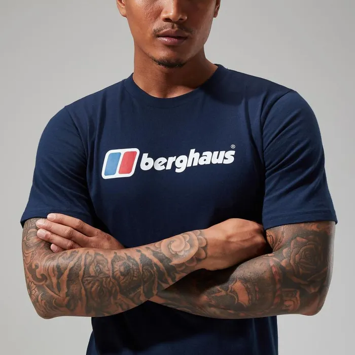 Berghaus TShirts Organic Big Classic Logo Tee Dark Blue 8211 Men Berghaus TShirts Organic Big Classic Logo Tee Dark Blue 8211 Men