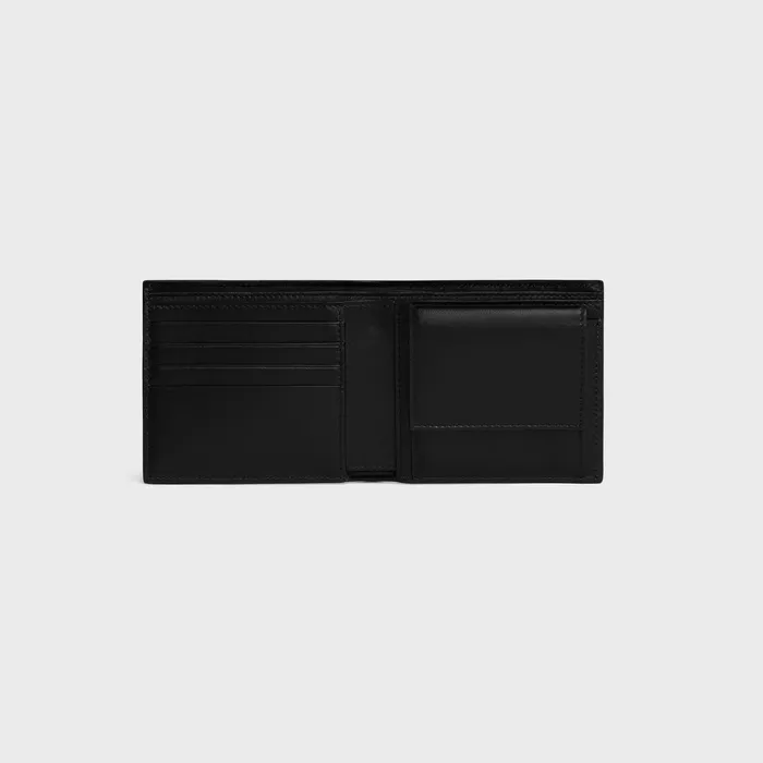 BiFold Wallet With Coin Compartment In Crocodile Embossed Calfskin Black Men CELINE WALLETS BiFold Wallet With Coin Compartment In Crocodile Embossed Calfskin Black Men CELINE WALLETS