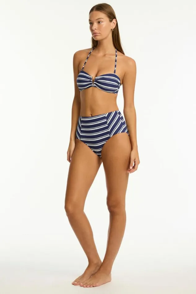 Biarritz V Bar Bandeau Biarritz French Navy Women Sea Level Tops