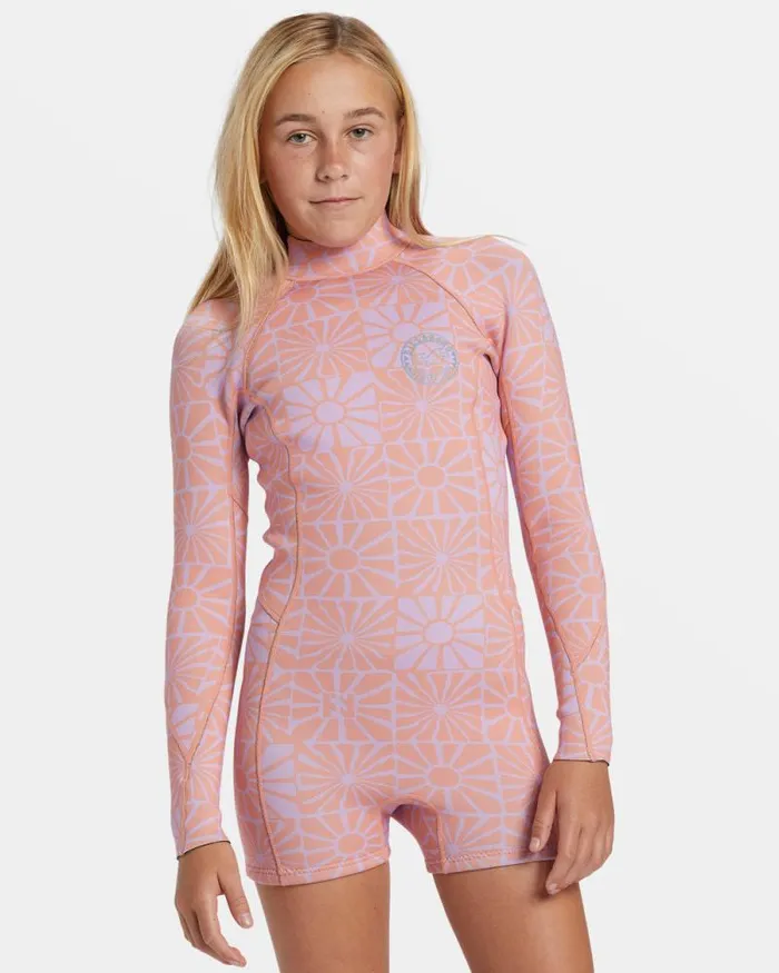Billabong Girls039 Swim Girls 616 22mm Spring Fever Natural Upcycler Back Zip Long Sleeve Springsuit Peach Paradise 8211 Women
