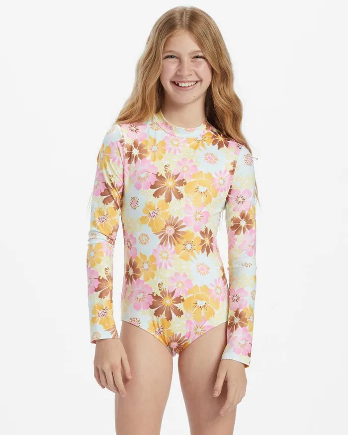 Billabong Girls039 Swim Girls Flower Power Bodysuit Surf Tee Multi 8211 Women Billabong Girls039 Swim Girls Flower Power Bodysuit Surf Tee Multi 8211 Women