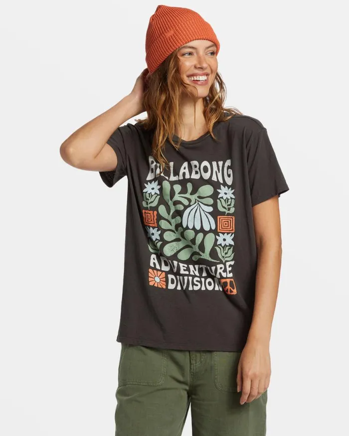 Billabong Graphic Tees and Tanks ADiv TShirt Off Black 8211 Women Billabong Graphic Tees and Tanks ADiv TShirt Off Black 8211 Women