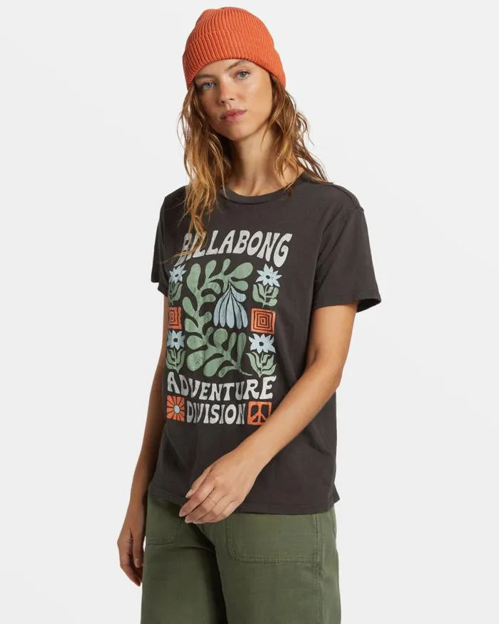 Billabong Graphic Tees and Tanks ADiv TShirt Off Black 8211 Women Billabong Graphic Tees and Tanks ADiv TShirt Off Black 8211 Women