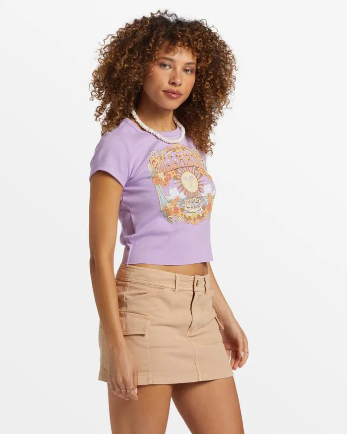 Billabong Graphic Tees and Tanks Rise With The Sun Shrunken TShirt Tulip 8211 Women Billabong Graphic Tees and Tanks Rise With The Sun Shrunken TShirt Tulip 8211 Women