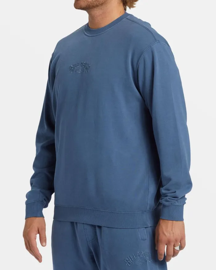 Billabong Hoodies and Fleece Wave Washed Crewneck Sweatshirt Slate Blue 8211 Men