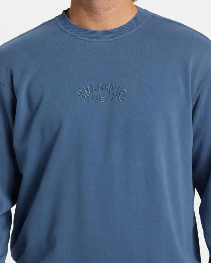 Billabong Hoodies and Fleece Wave Washed Crewneck Sweatshirt Slate Blue 8211 Men