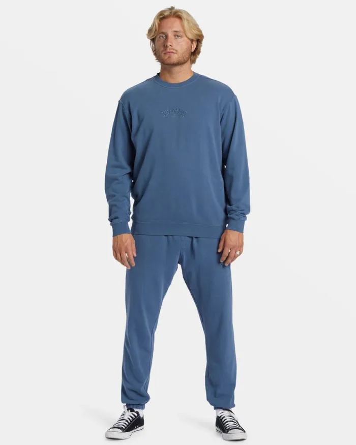 Billabong Hoodies and Fleece Wave Washed Crewneck Sweatshirt Slate Blue 8211 Men