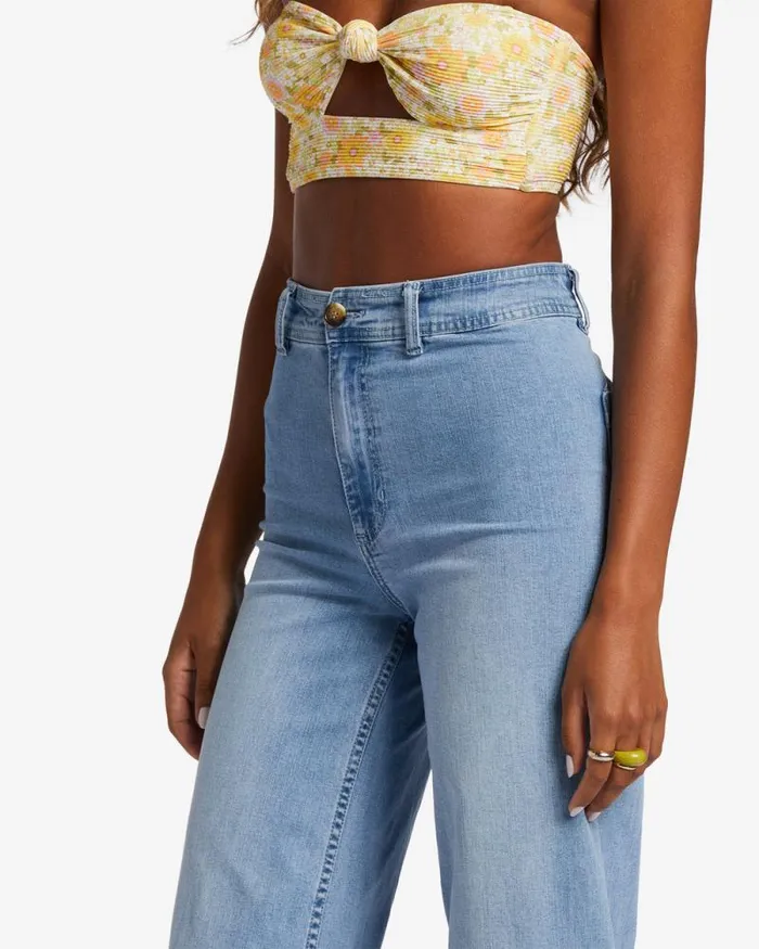 Billabong Jeans and Pants Free Fall Indigo WideLeg Jeans Surf Spray 8211 Women Billabong Jeans and Pants Free Fall Indigo WideLeg Jeans Surf Spray 8211 Women