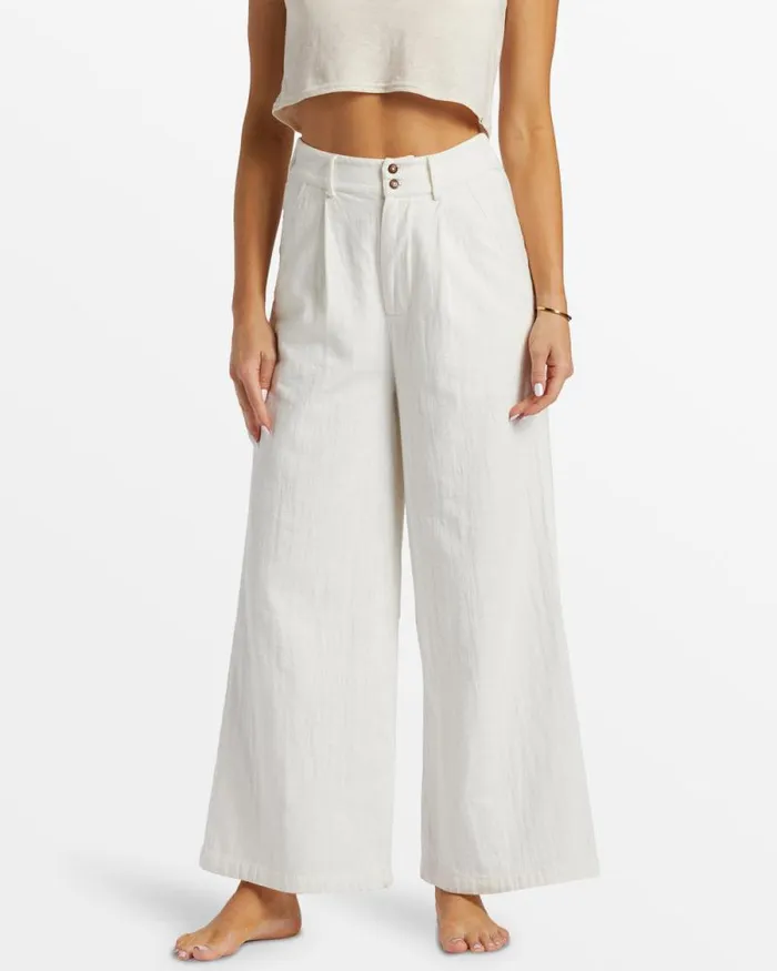 Billabong Jeans and Pants Tailor Made Wide Leg Pants Salt Crystal 8211 Women Billabong Jeans and Pants Tailor Made Wide Leg Pants Salt Crystal 8211 Women