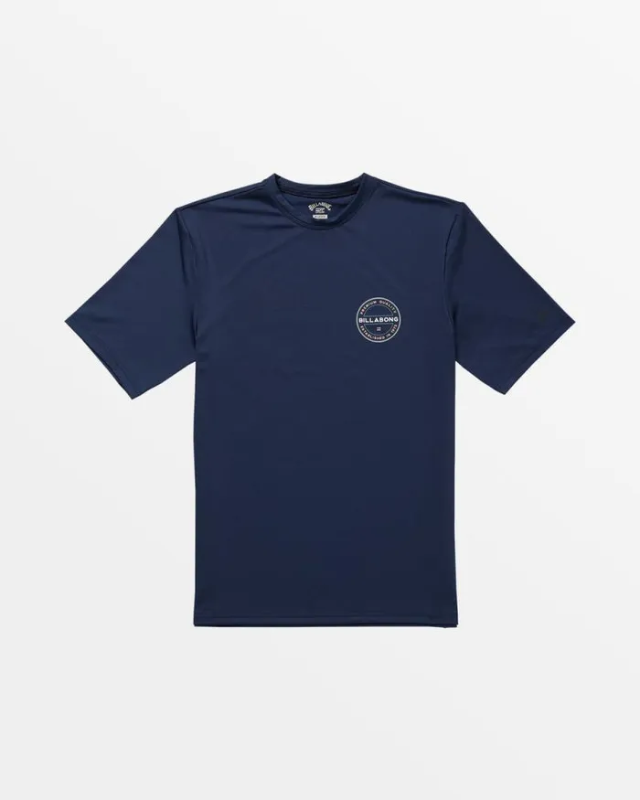 Billabong Rashguards and Surf Tees Classic Rotor UPF 50 Short Sleeve Surf Tee Navy 8211 Men Billabong Rashguards and Surf Tees Classic Rotor UPF 50 Short Sleeve Surf Tee Navy 8211 Men
