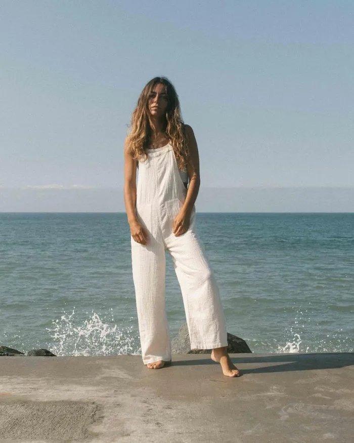 Billabong Rompers and Jumpsuits Pacific Time Jumpsuit White Cap 8211 Women