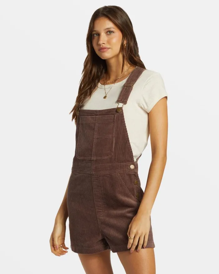Billabong Rompers and Jumpsuits Sand Canyon Corduroy Shortall Romper Kona 8211 Women