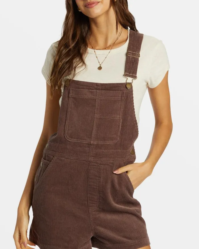 Billabong Rompers and Jumpsuits Sand Canyon Corduroy Shortall Romper Kona 8211 Women