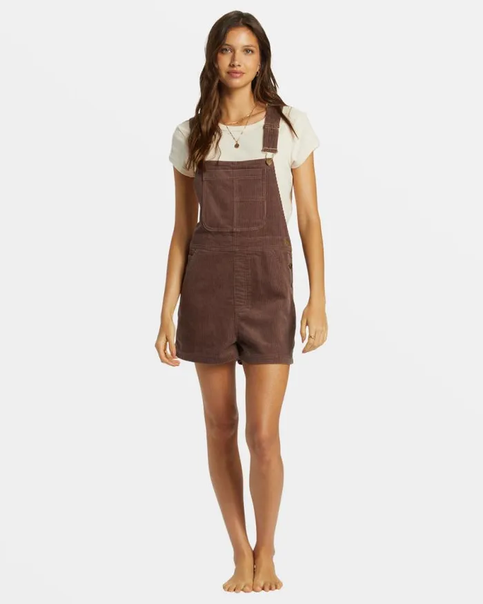 Billabong Rompers and Jumpsuits Sand Canyon Corduroy Shortall Romper Kona 8211 Women