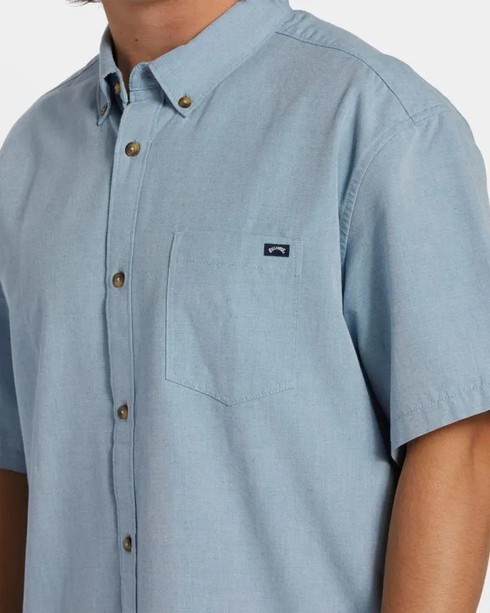 Billabong Shirts All Day Short Sleeve Shirt Powder Blue 8211 Men Billabong Shirts All Day Short Sleeve Shirt Powder Blue 8211 Men